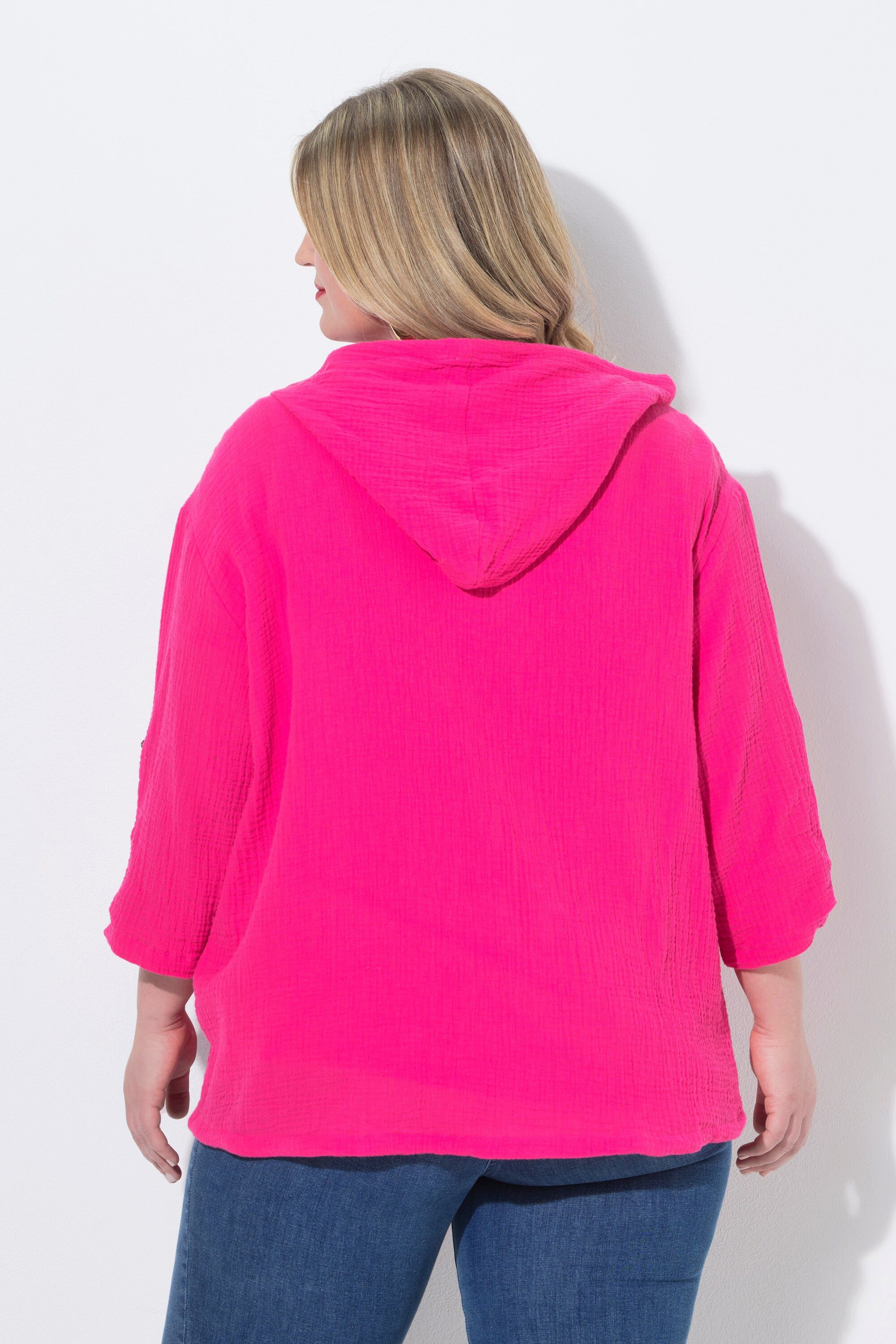 MIAMODA Longbluse Musselin-Bluse Komfort Fit 3/4-Ärmel