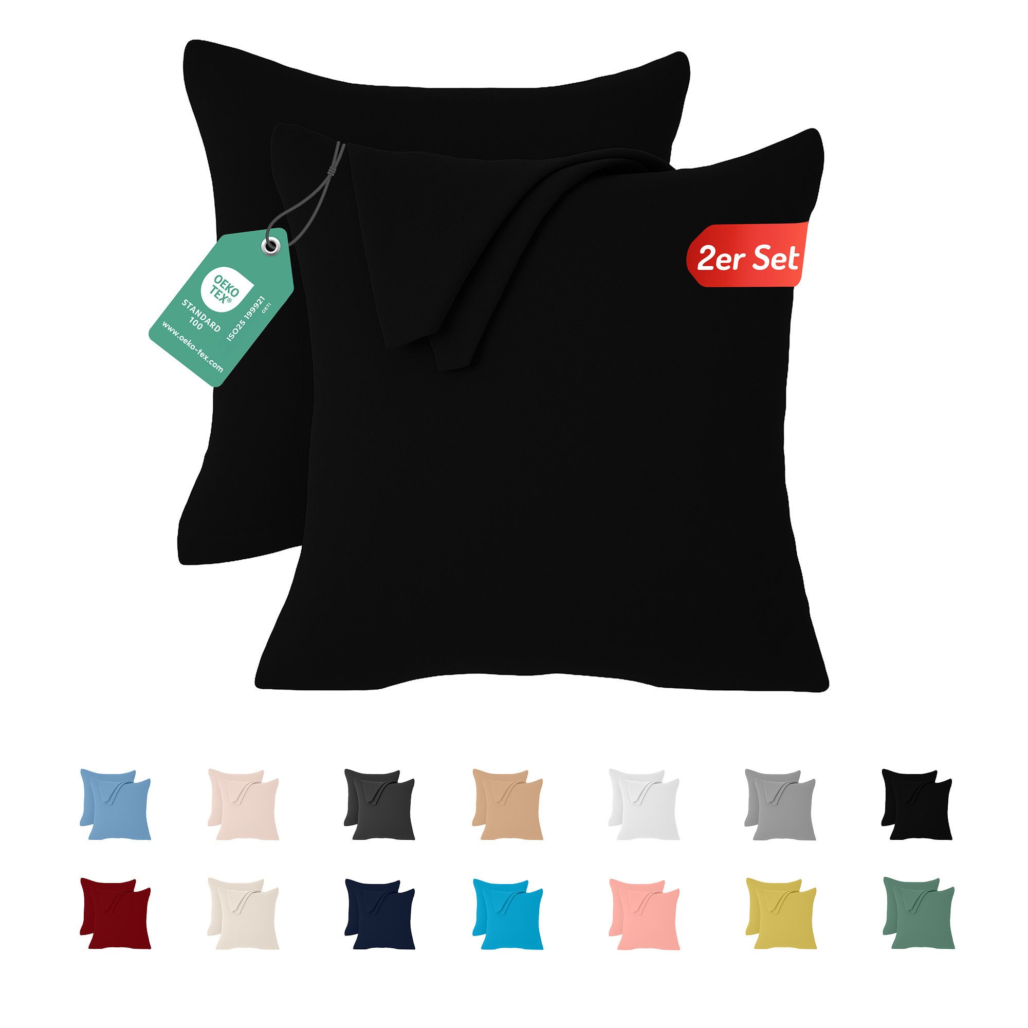 livessa Kissenbezug 2er Set Kissenbezug - Verdeckter Reißverschluss - Kopfk günstig online kaufen