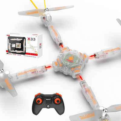 Esun DIY Mini Drohne für Kinder, Quadrocopter Helikopter Ferngesteuert Drohne (Drohnen Spielzeug mit abnehmbaren Armen für Anfänger)
