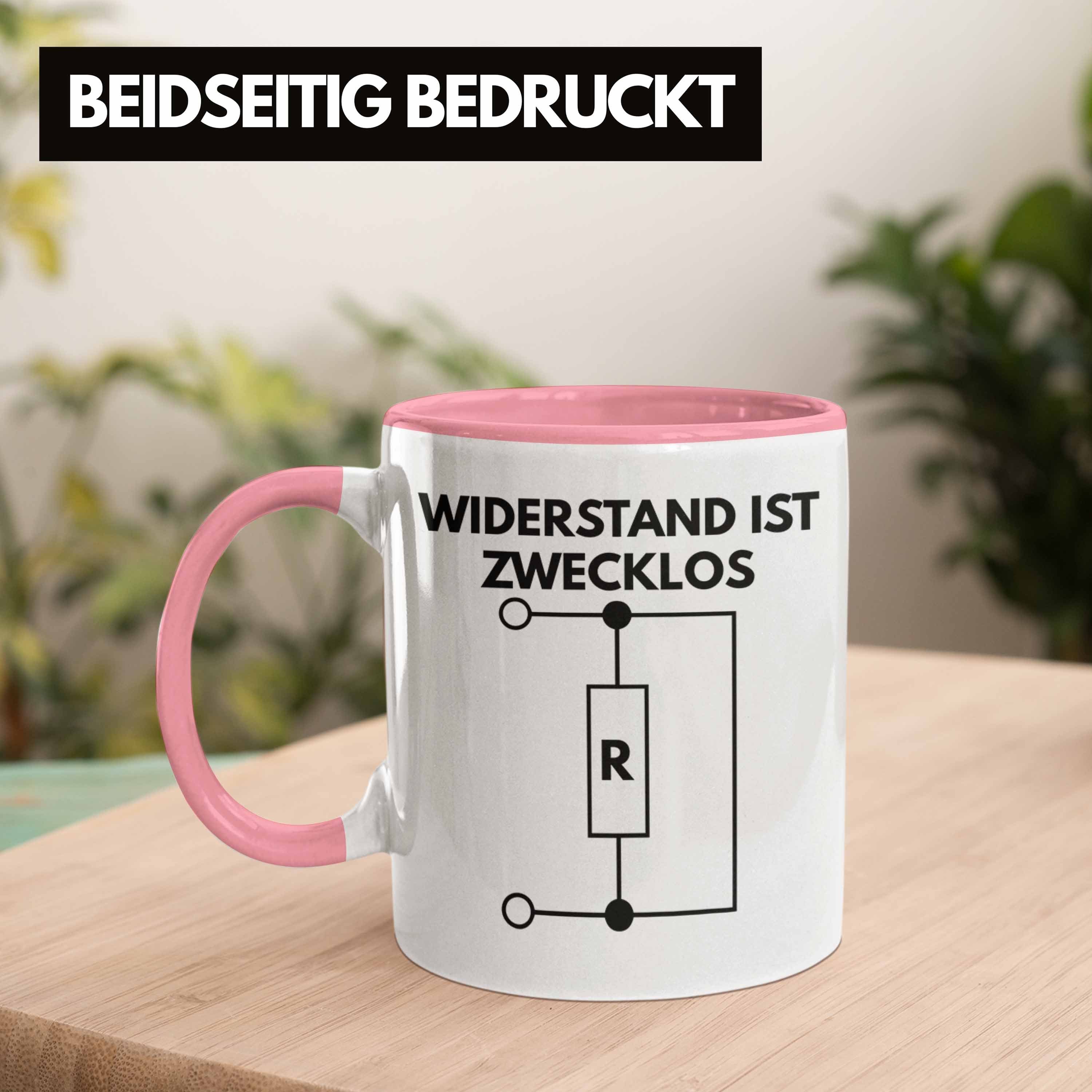 Männer Rosa Tasse Zwecklos Geschenkidee Elektriker Handwerker Geschenk Widerstand Elektro-Meister Elektronen Tasse Trendation Ist - Trendation