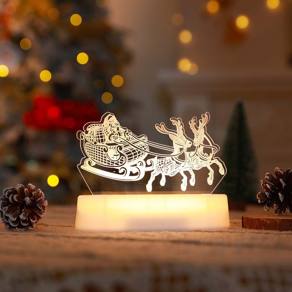 Rosnek LED Nachtlicht Weihnachten Thema, 3D-Effekte, Batterie/USB, für Kind günstig online kaufen