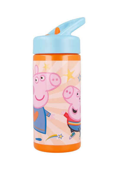 Peppa Pig Trinkflasche Kunststoff Trinkflasche mit Henkel Peppa Schorsch Molly Mieze