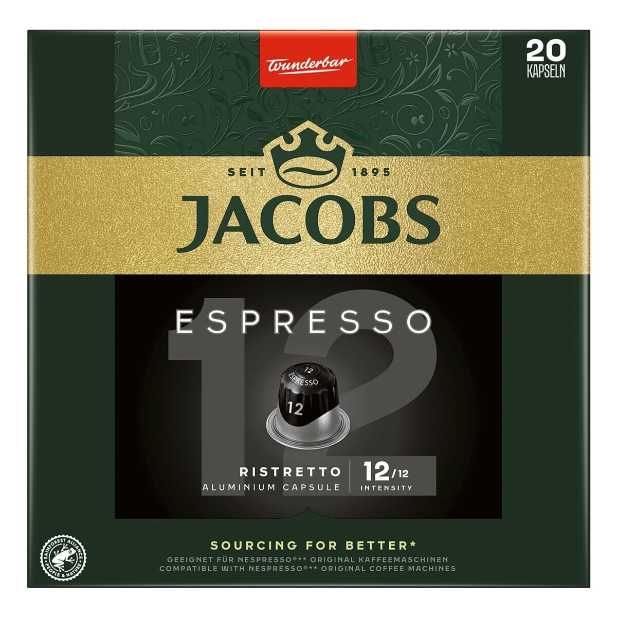 JACOBS Kaffee Espresso 12 Ristretto, 20 Kapseln
