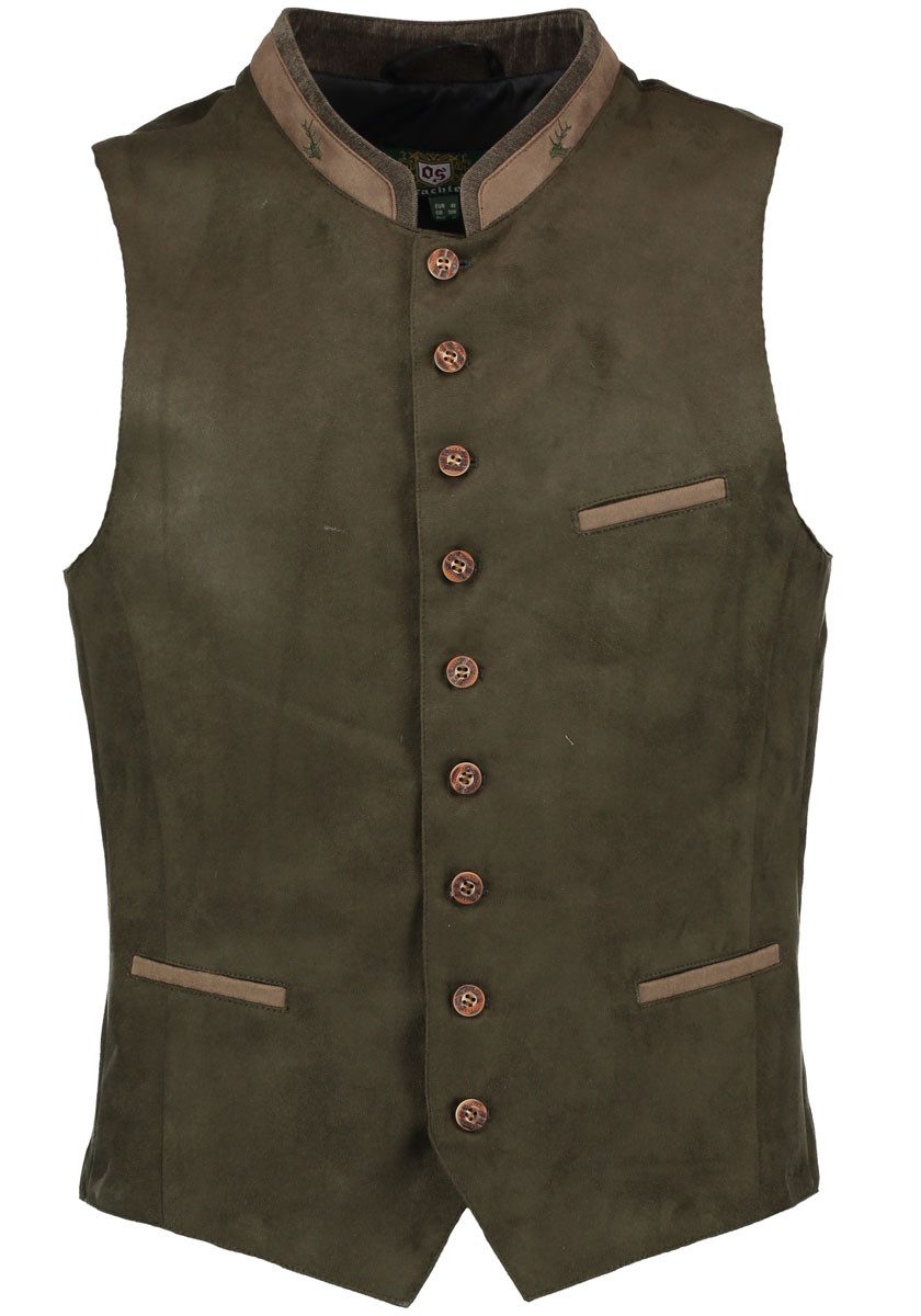 OS Trachten Trachtenweste Glayon Herren Weste mit Hirsch-Emblem auf Kragen günstig online kaufen