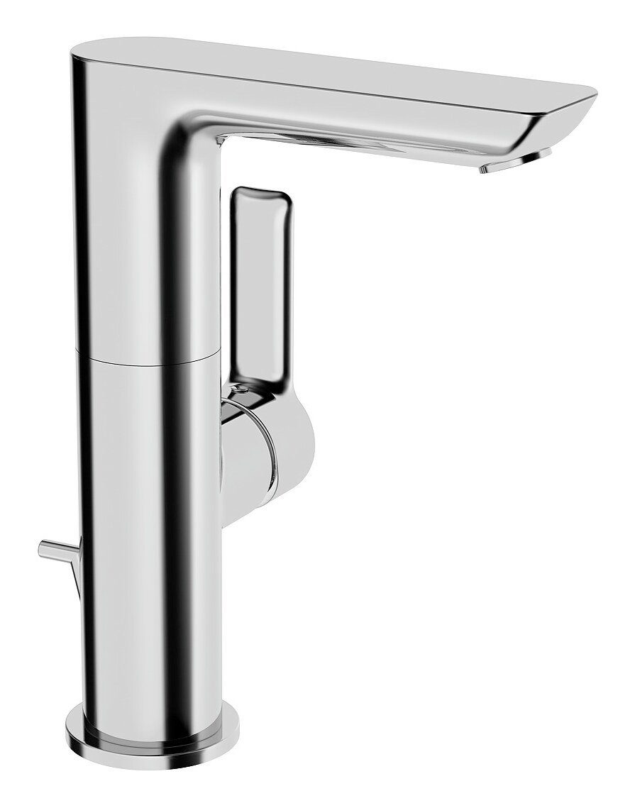 HANSA Waschtischarmatur Hansaligna Einhand-Einlochbatterie mit Zugstangen-Ablaufgarnitur Ausladung 116 mm