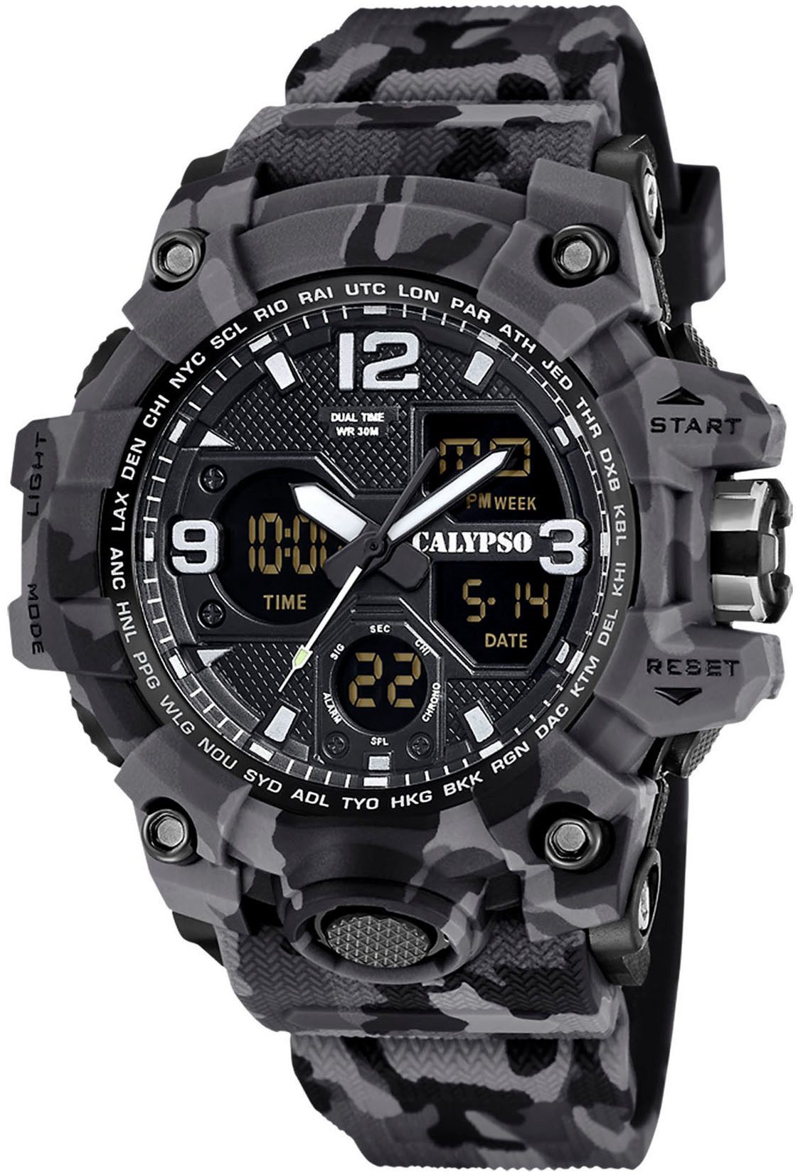 Calypso Quarzuhr Herrenuhr K5855-4 Schwarz Kunststoffband 56 mm günstig online kaufen