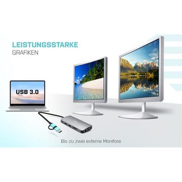 I-TEC Laptop-Dockingstation USB 3.0 USB-C/Thunderbolt 3x Display Metall-Nano-Dock mit LAN, + Power Delivery 100 W