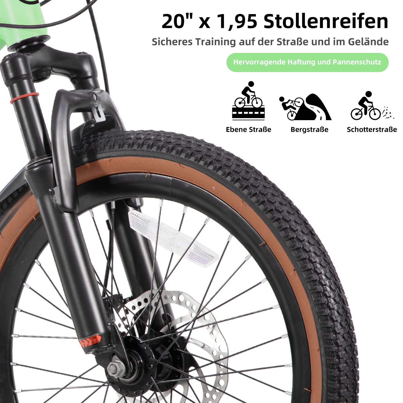HILAND Kinderfahrrad 20"/24" Alu-Mountainbike Shimano 7-Gang, Federgabel & Scheibenbremsen