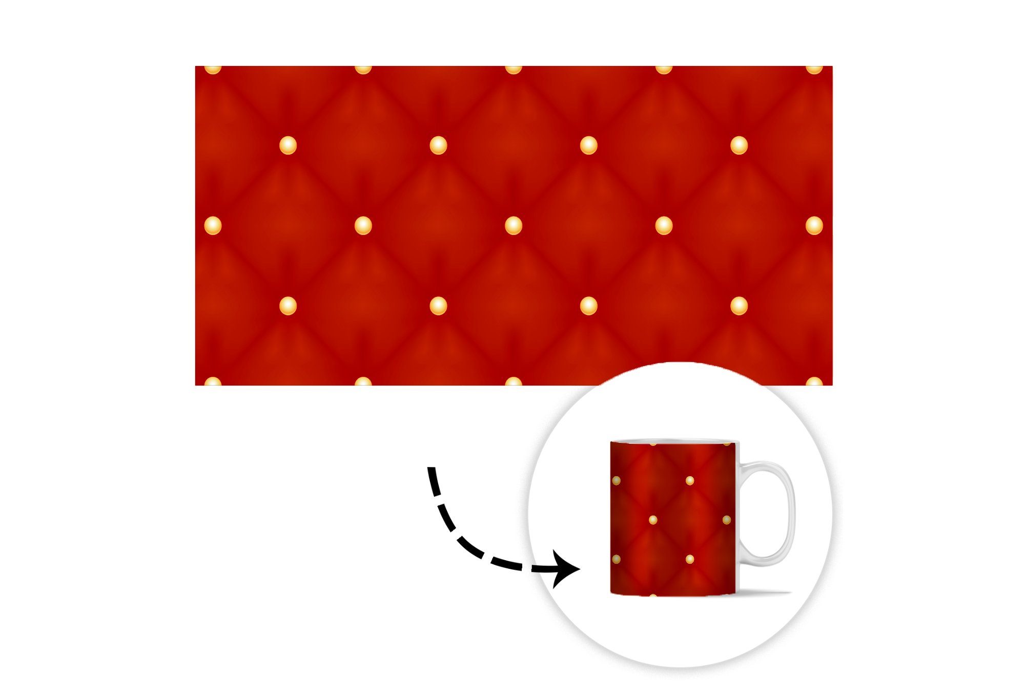 Tupfen, Tasse Weihnachten MuchoWow Teetasse, Keramik, - Geschenk Becher, Gold - Muster Teetasse, - Kaffeetassen,
