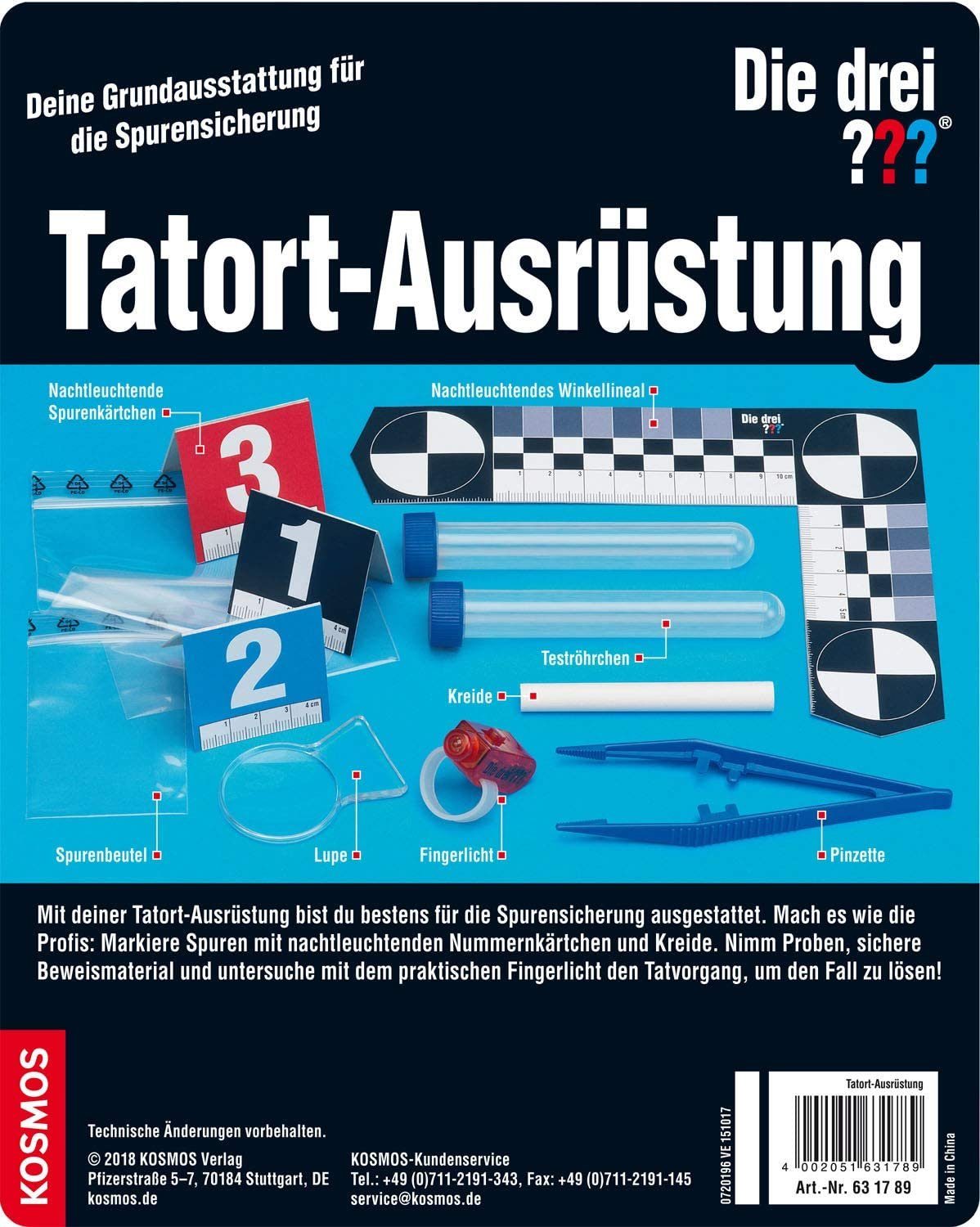 Kosmos Spiel Die Drei ??? Fragezeichen - großes Detektiv-Set (5-teilig), Entdeckerspielzeug