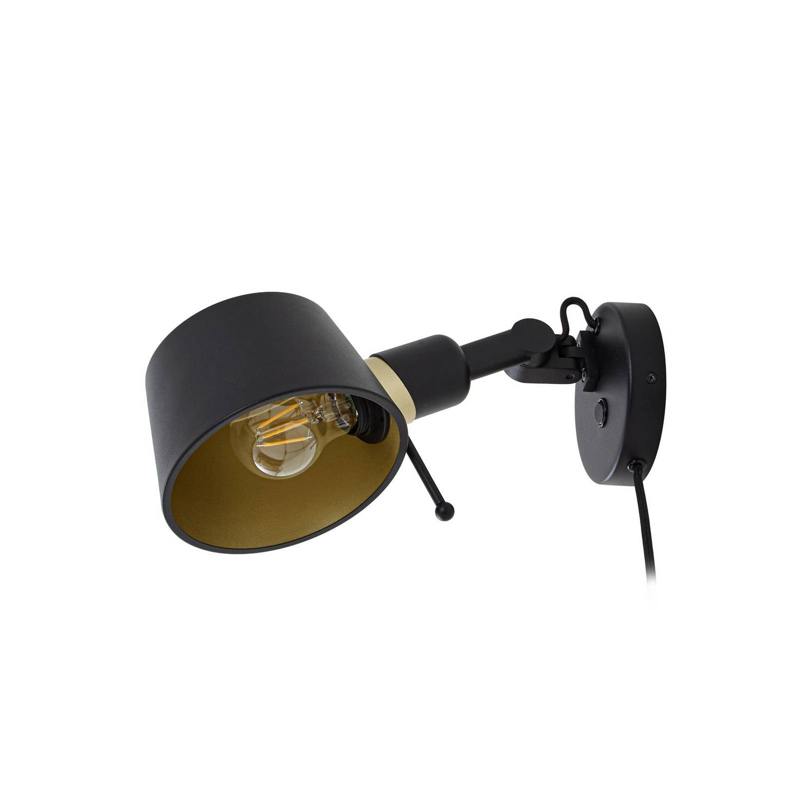 Lucande Wandleuchte Silka, Metall, Schwarz IP20, 1 x 15 W LED