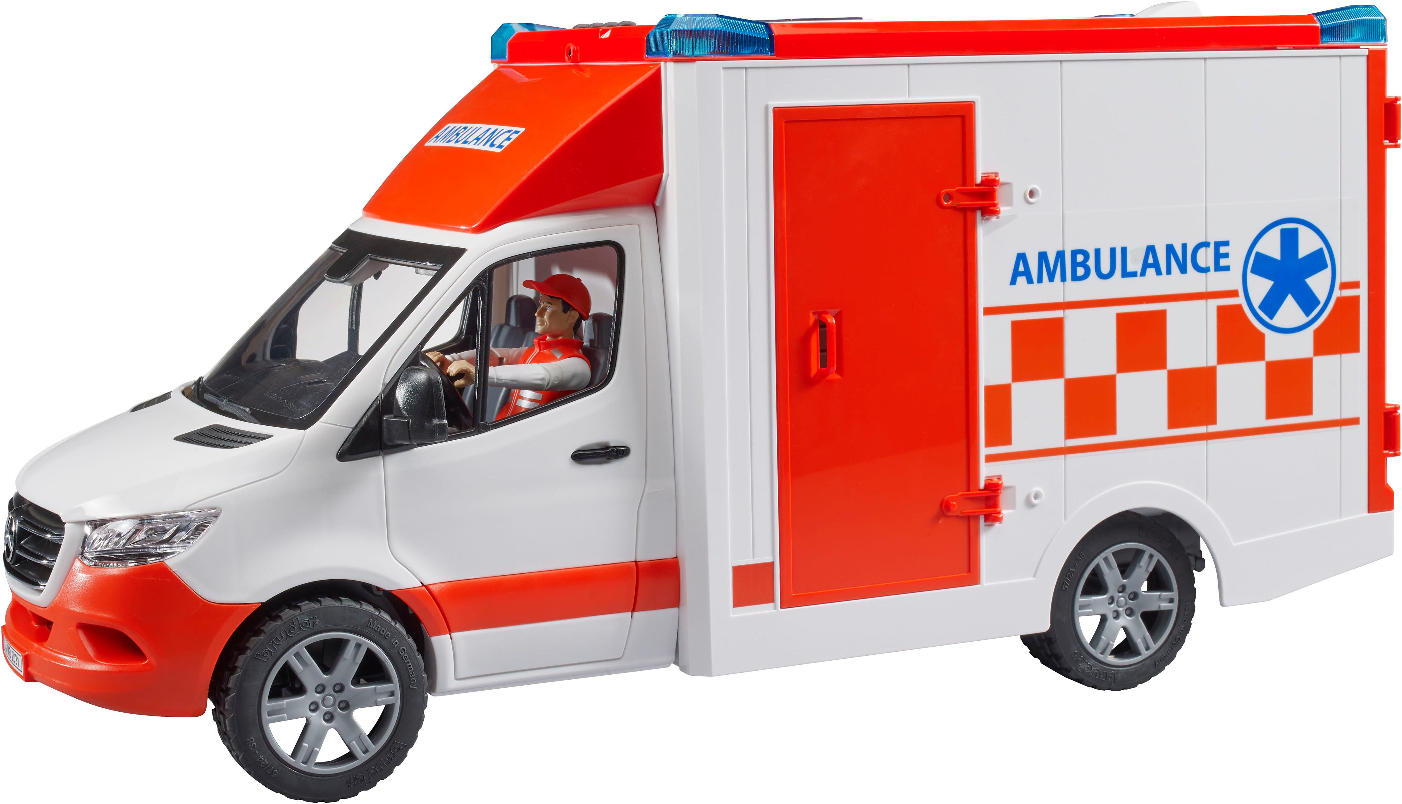 Bruder® Spielzeug-Transporter MB Sprinter Ambulanz mit Fahrer Licht&Sound (02676)