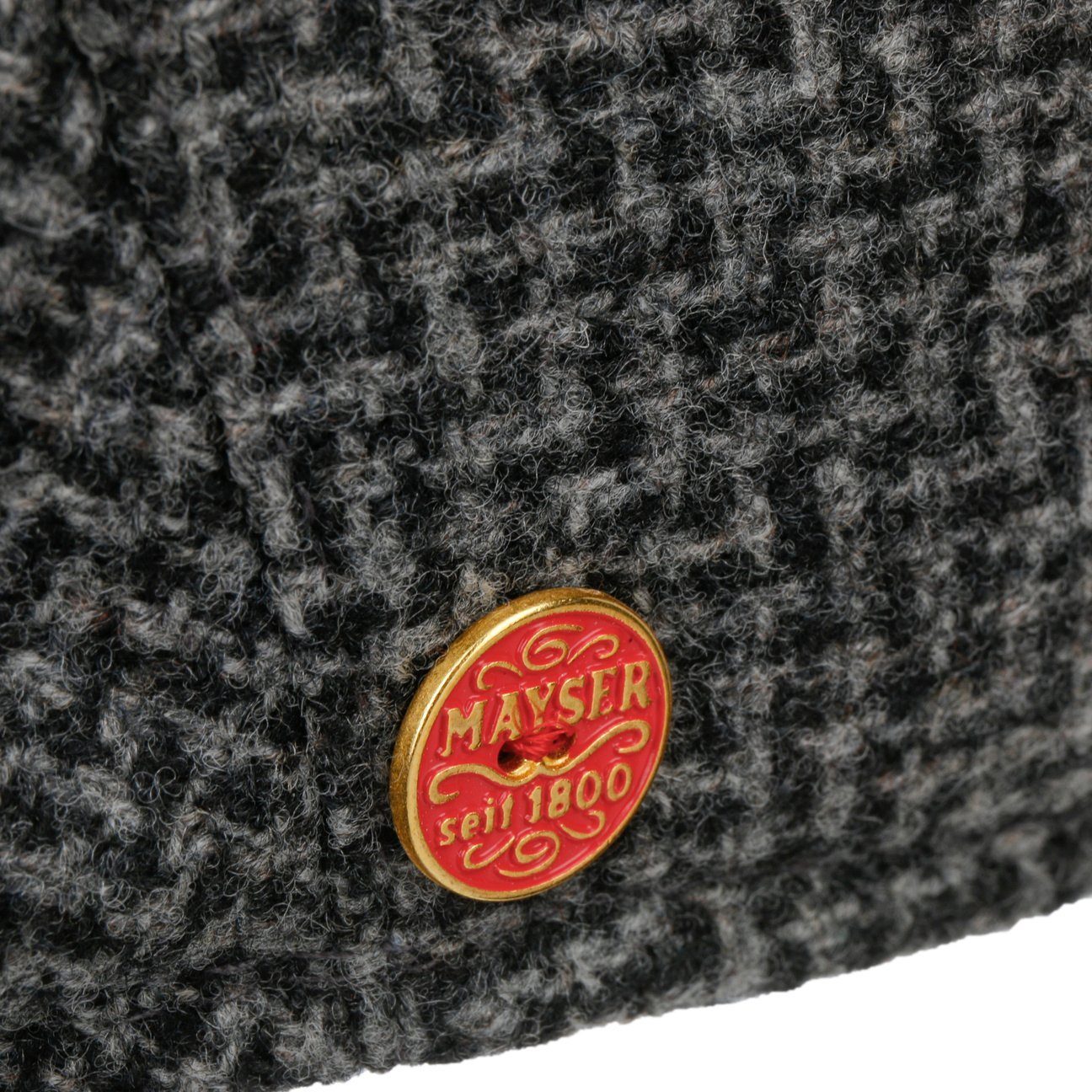 (1-St) Mayser Cap Made in Flat Schirm, EU the schwarz mit Schirmmütze