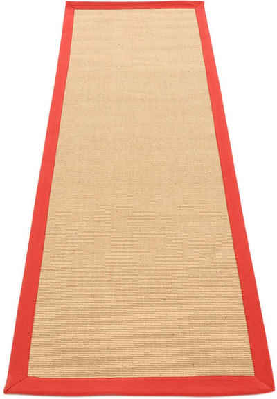 Läufer »Sisal«, carpetfine, rechteckig, Höhe: 5 mm, mit farbiger Bordüre, Anti Rutsch Rückseite