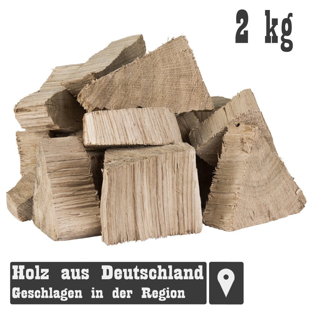 Grillmaster Räucherspäne Räucherklötze 2-4 kg Buche Eiche Chunks Räuchern Smoken BBQ Feuer, 2 kg