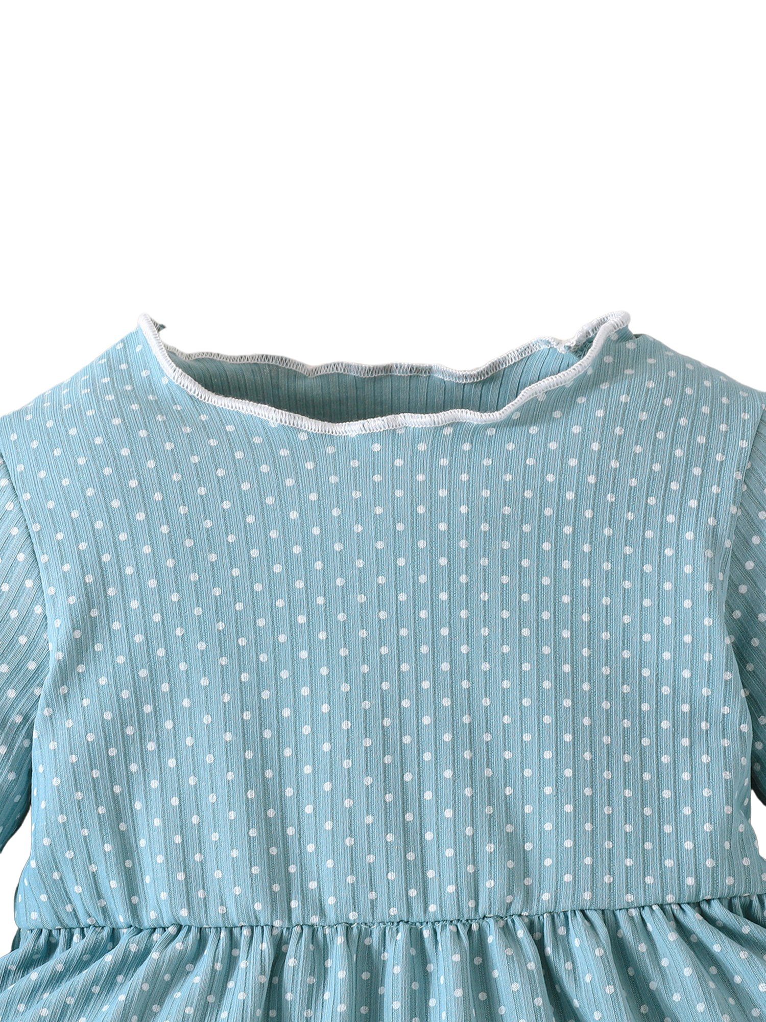 Sweatshirts Casual Druck Set LAPA Kleidung Schnitt mit Tops gewellten Kanten Langarmshirt Outfit (Srt, und Leggings Baby Mädchen Hosen Polka-Dot 2-tlg) Baby &