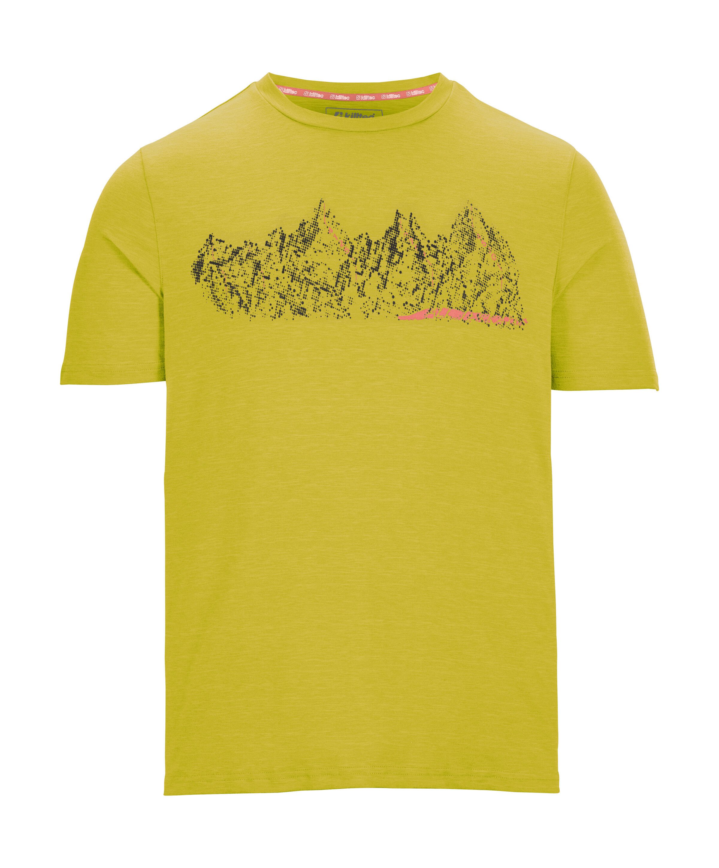 Killtec T-Shirt MN TSHRT C Schnelltrocknendes Herren T-Shirt mit Berg-Print und Melange-Optik