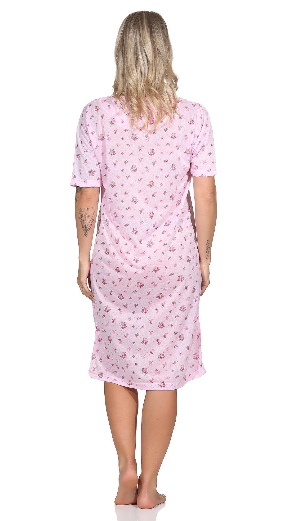 Damen Nachtwäsche, 40 42 44 38 Gr. (1-tlg) Nachthemd Schlafshirt Nachthemd EloModa Rosa