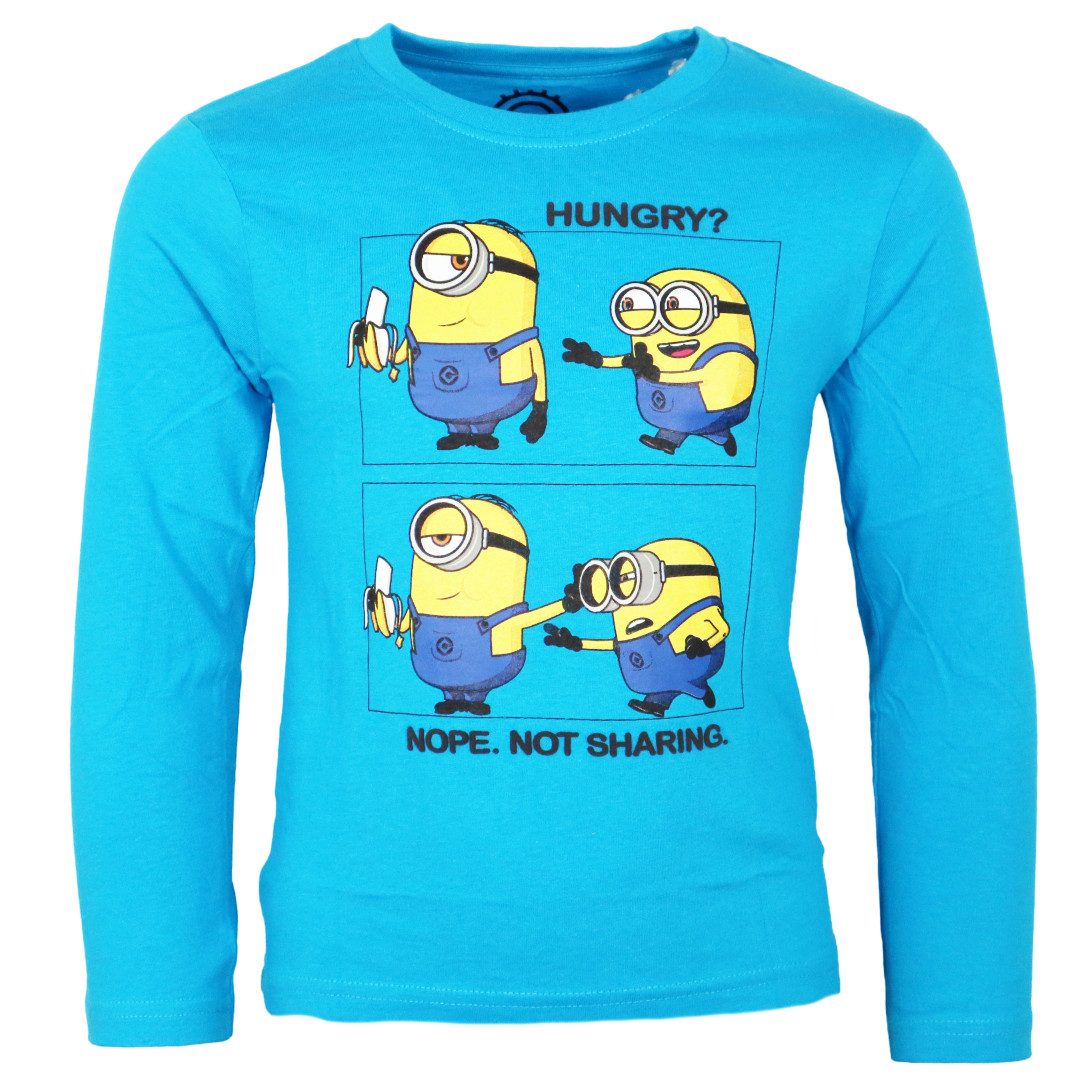 Minions Langarmshirt Die Minions Kinder Jungen langarm Shirt Langarmshirt 100% Baumwolle, Gr. 104-134