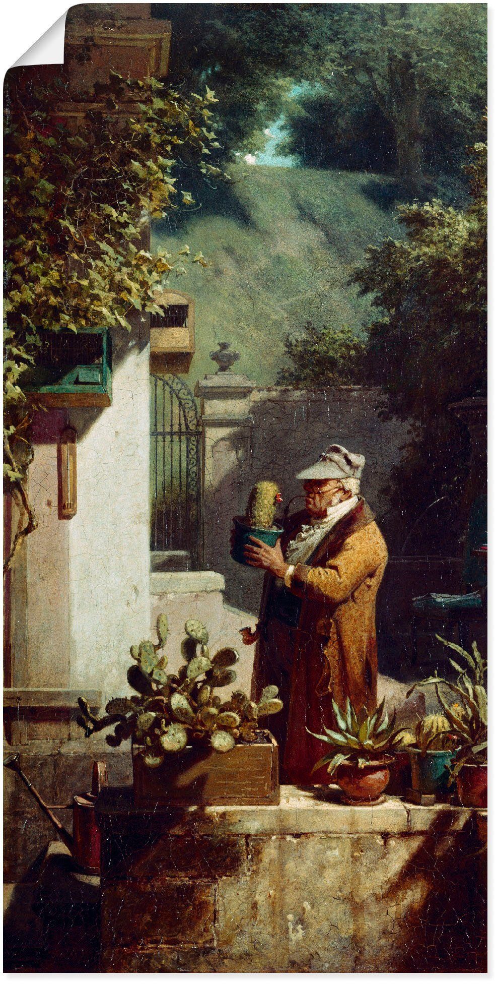 Artland Wandbild Der Kaktusfreund. Vor 1858, Mann (1 St), als Leinwandbild, Wandaufkleber oder Poster in versch. Größen