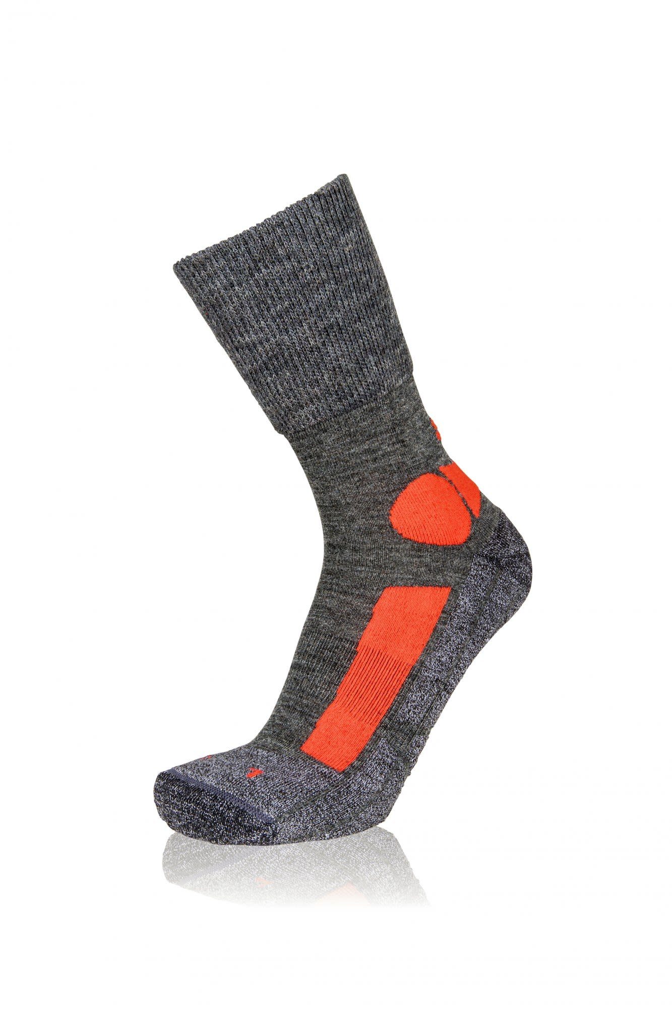 X-Socks Thermosocken Eightsox Tk Merino Kompressionssocken Dark Grey Melange - Red