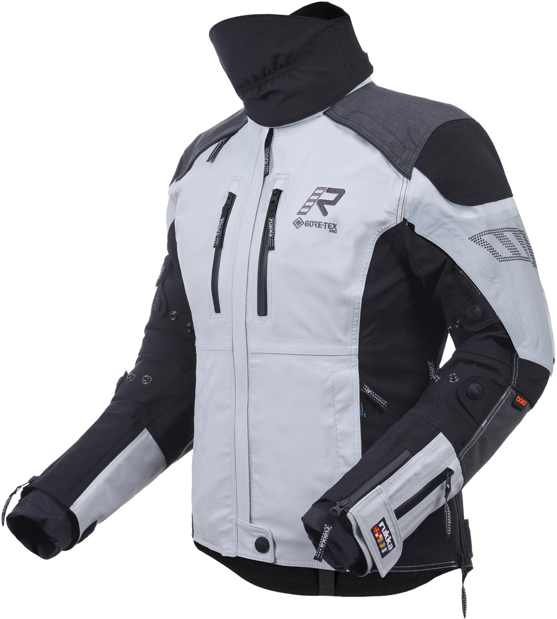 Rukka Motorradjacke Flexorina wasserdichte Damen Motorrad Textiljacke 3-Lagen-Laminat,Rückenprotektor enthalten,Verbindungsreißverschlu