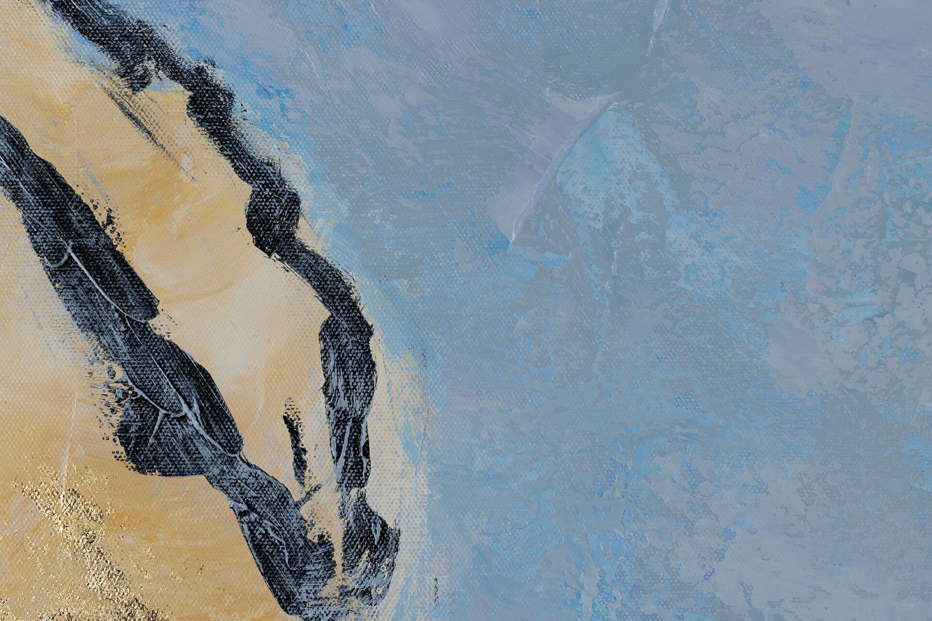 Lake Wohnzimmer HANDGEMALT KUNSTLOFT Gemälde Hidden 75x100 cm, Wandbild Leinwandbild 100%