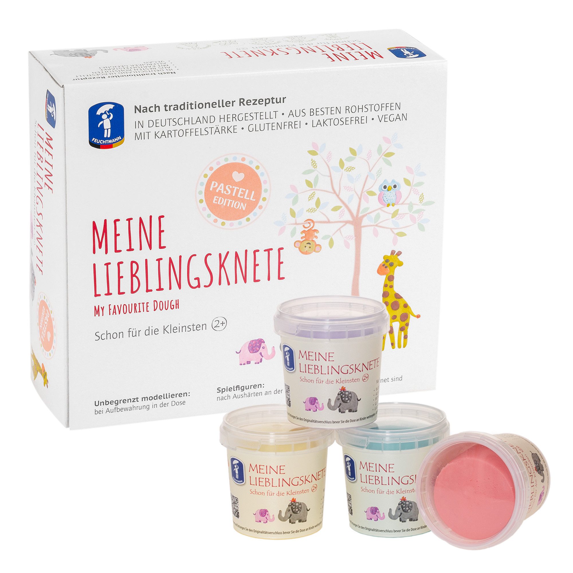 Feuchtmann Knete MEINE LIEBLINGSKNETE Pastell Edition (1-tlg), vegane glutenfreie Kinderknete ab 2 Jahren