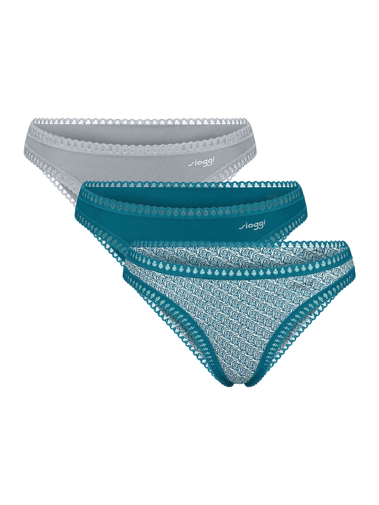 sloggi String Blue GO Crush (3-St) String Slip, Tanga, Mini String