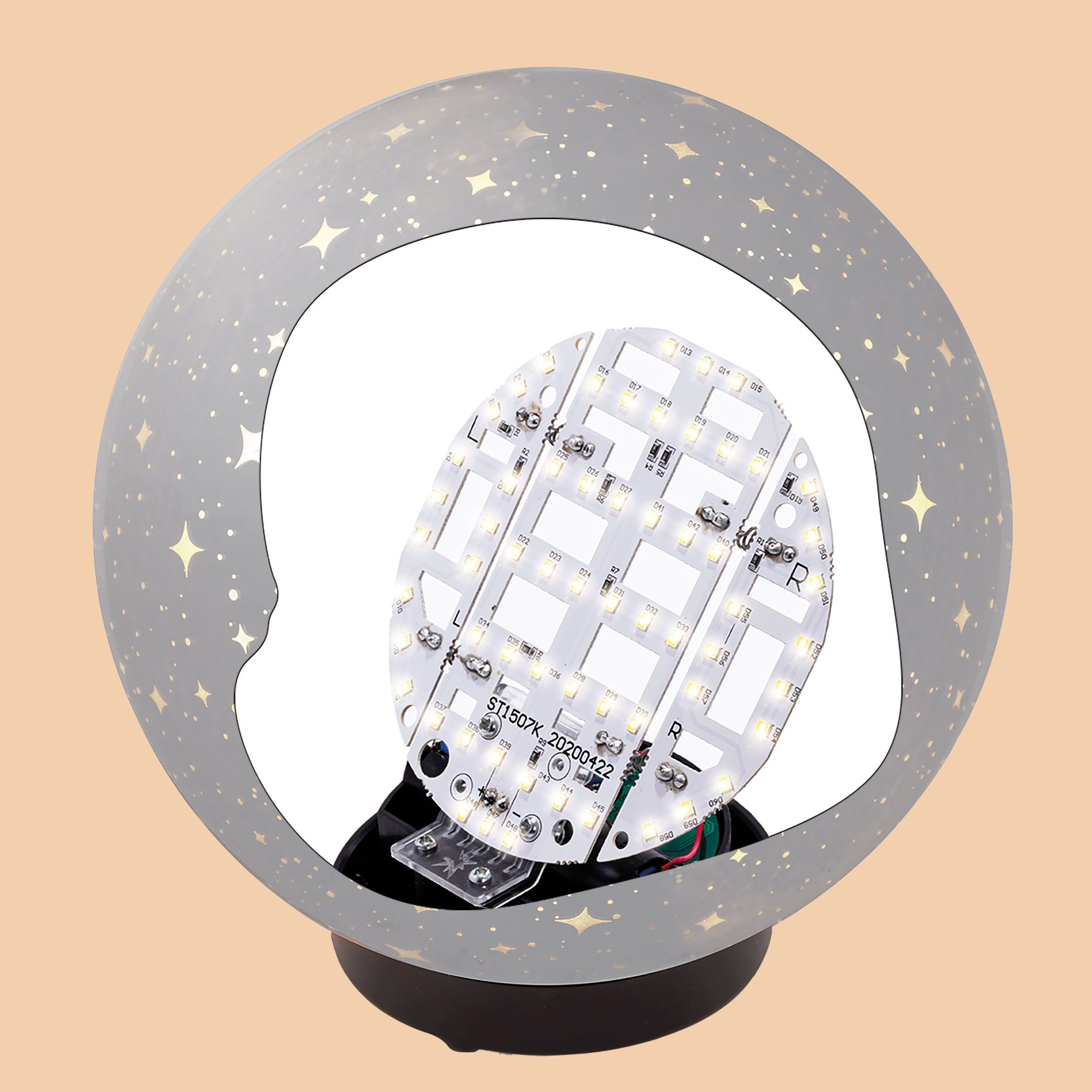 esotec LED Kugelleuchte Sternen Solarkugel Magic Stars Ø20cm silber USB 2 Modi 3000K 103010