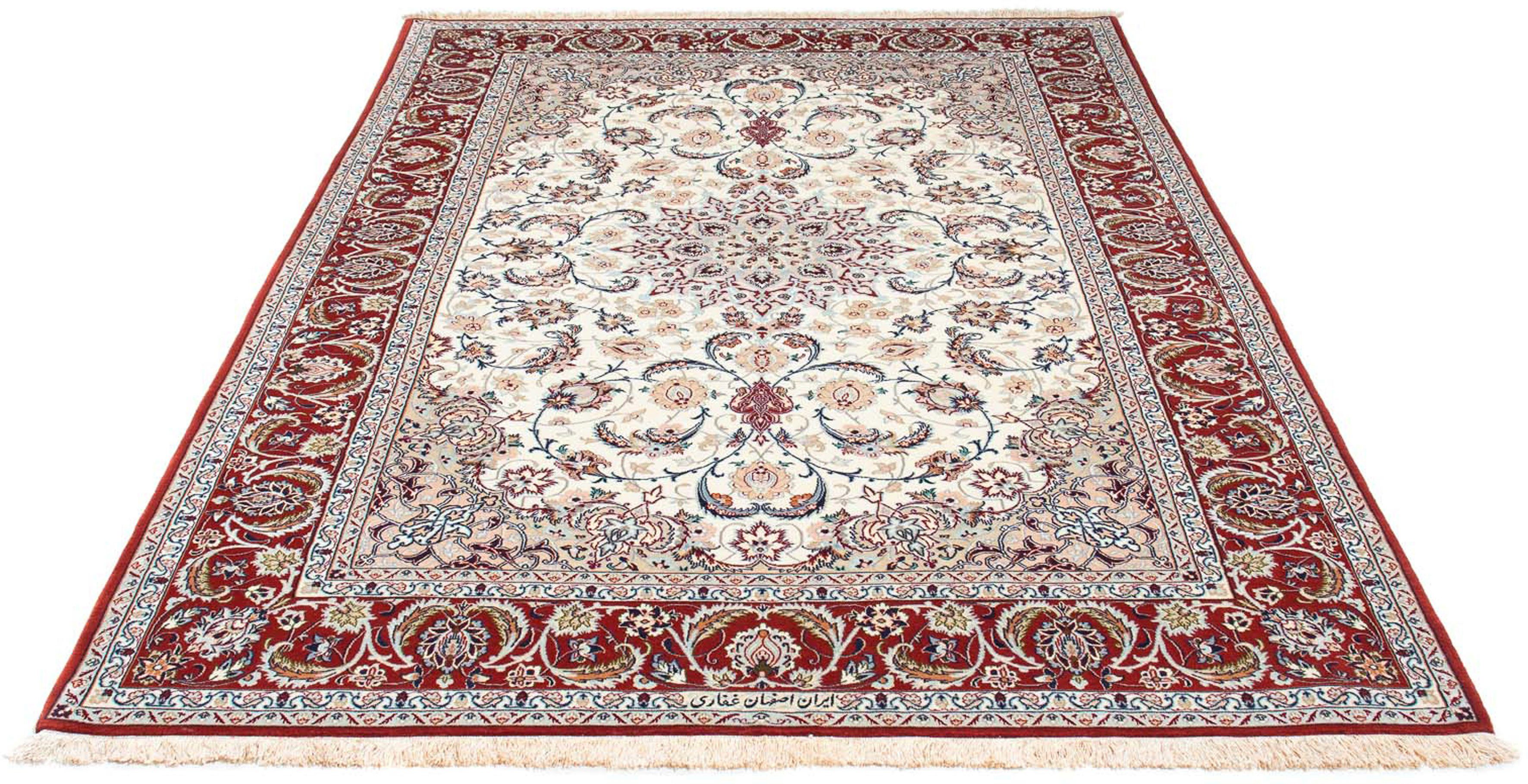 Orientteppich Perser - Isfahan - Premium - 237 x 155 cm - beige, morgenland, rechteckig, Höhe: 6 mm, Wohnzimmer, Handgeknüpft, Einzelstück mit Zertifikat