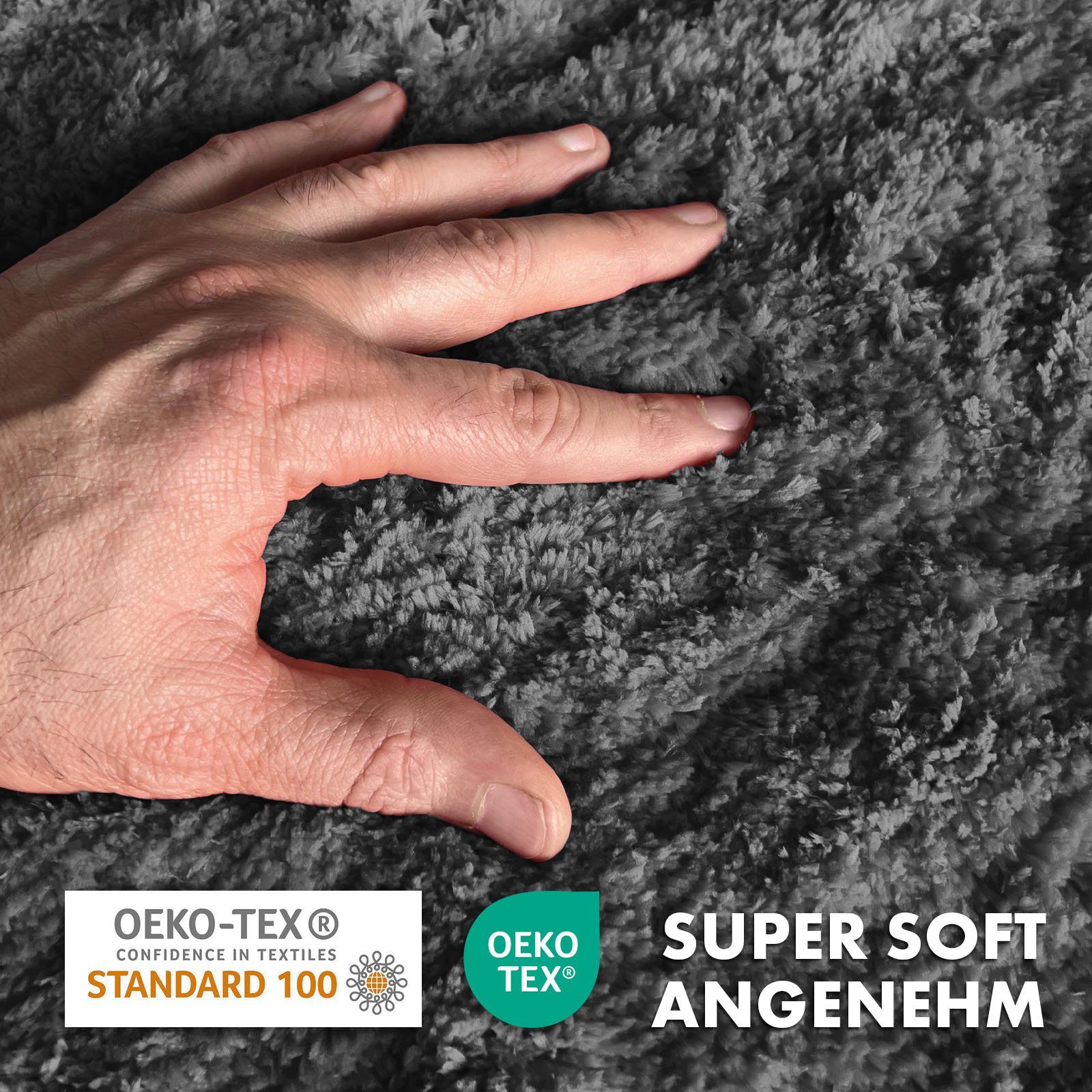 Floordirekt Badematte Sky Extra weich & saugstark, Fußbodenheizung geeignet, Hochflor, Höhe 30 mm, Rutschhemmende Rückseite, Waschmaschinen & Trockner geeignet, Polyester, Rechteckig, ohne Ausfransen dank gekettelten Rändern, Trittschalldämmend