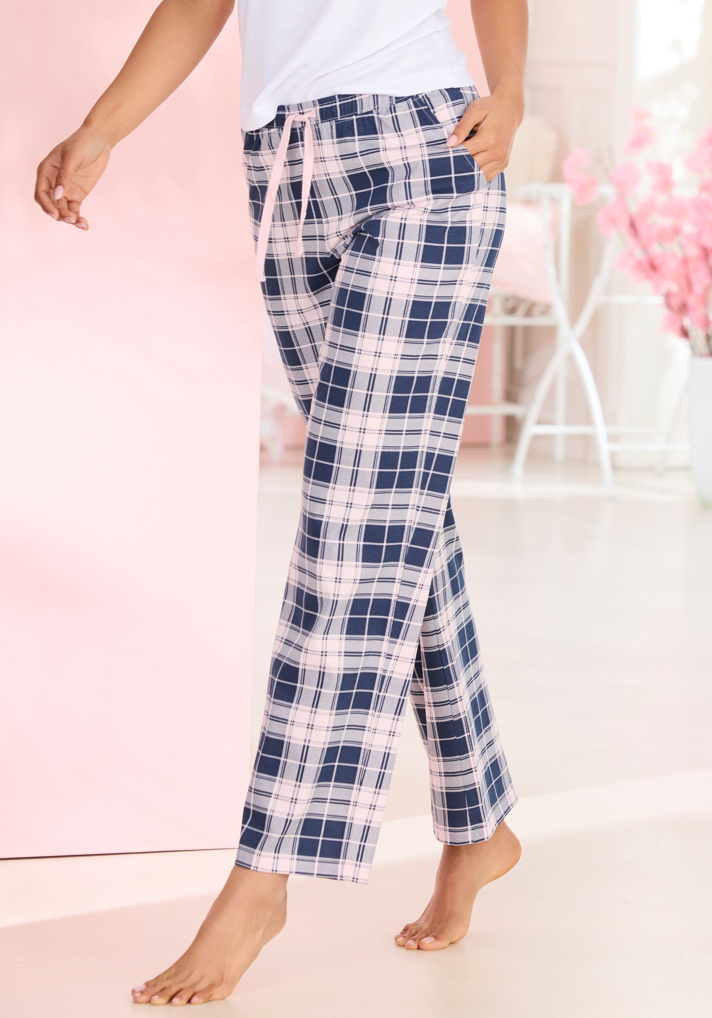 Vivance Dreams Pyjamahose Mit Streifen oder Karos