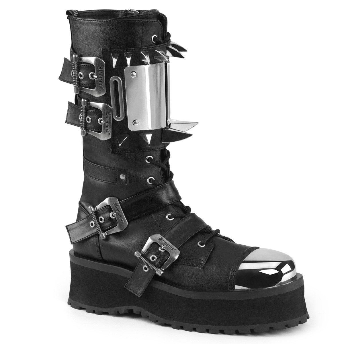 Sale GRAVEDIGGER-250 DemoniaCult Damen Herren Plateaustiefel schwarz M High-Heel-Stiefel