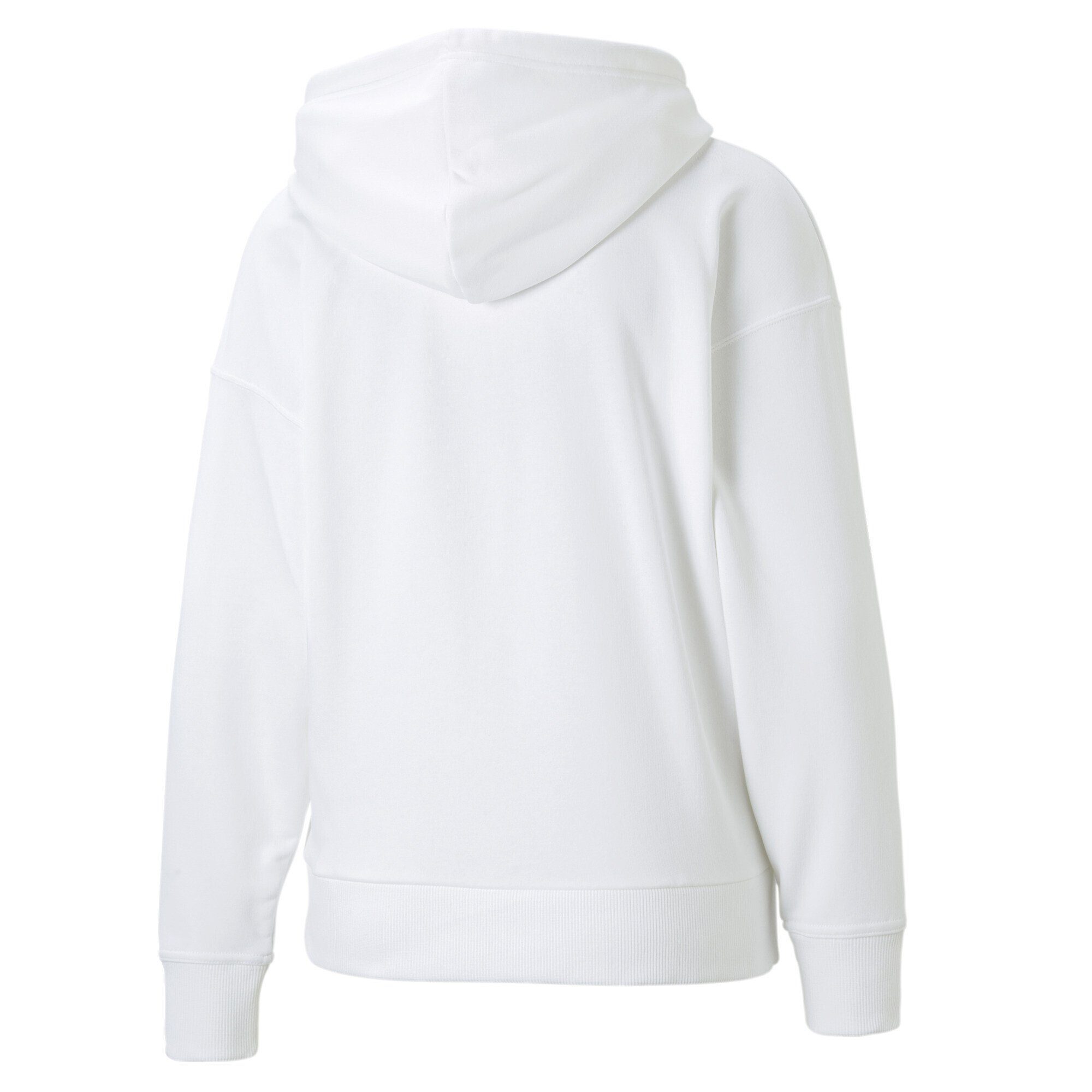 Damen White Hoodie PUMA Classics Black Logo Sweatshirt