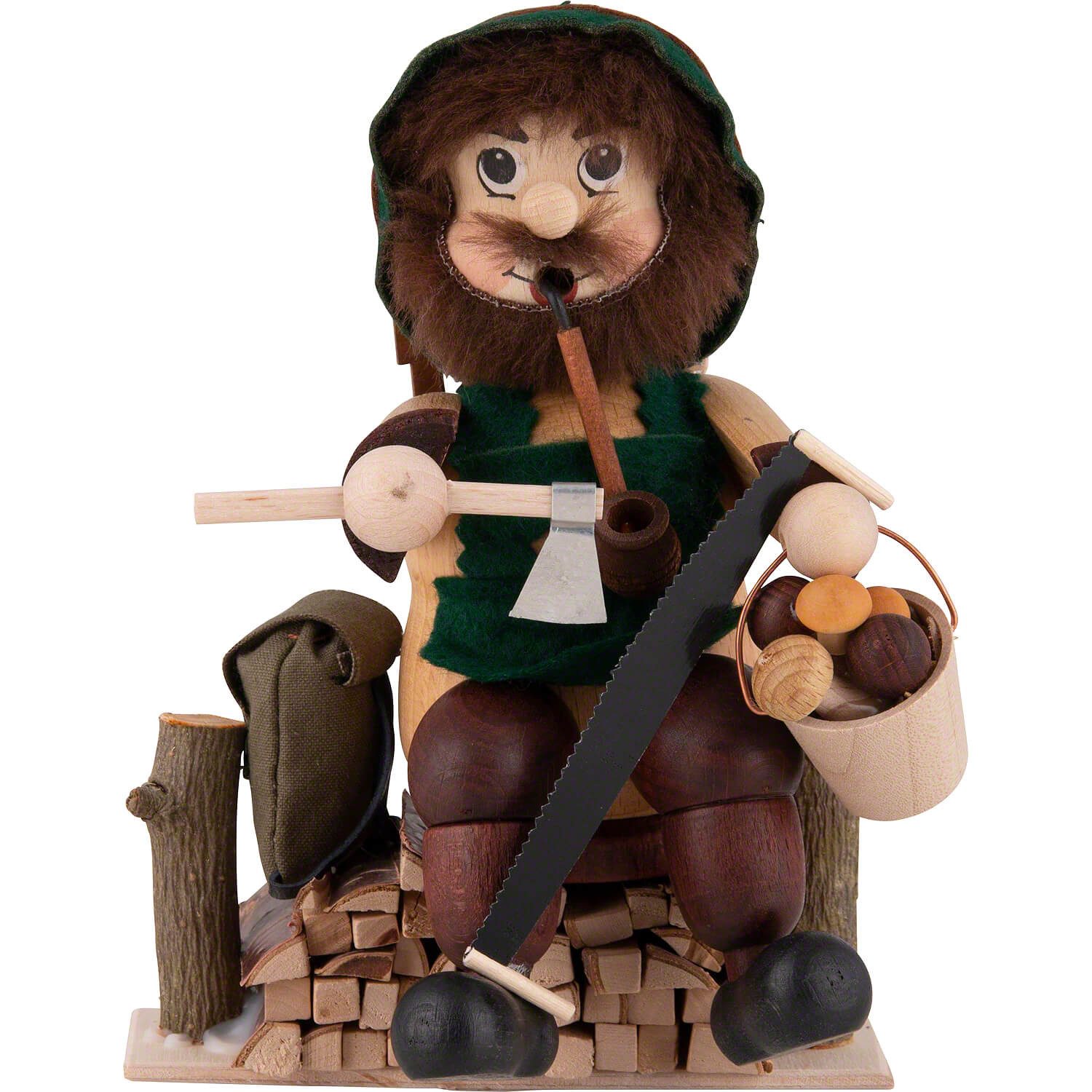 RATAGS Kunsthandwerk Räuchermännchen Waldarbeiter (17cm) Räuchermann von RATAGS Holzdesign