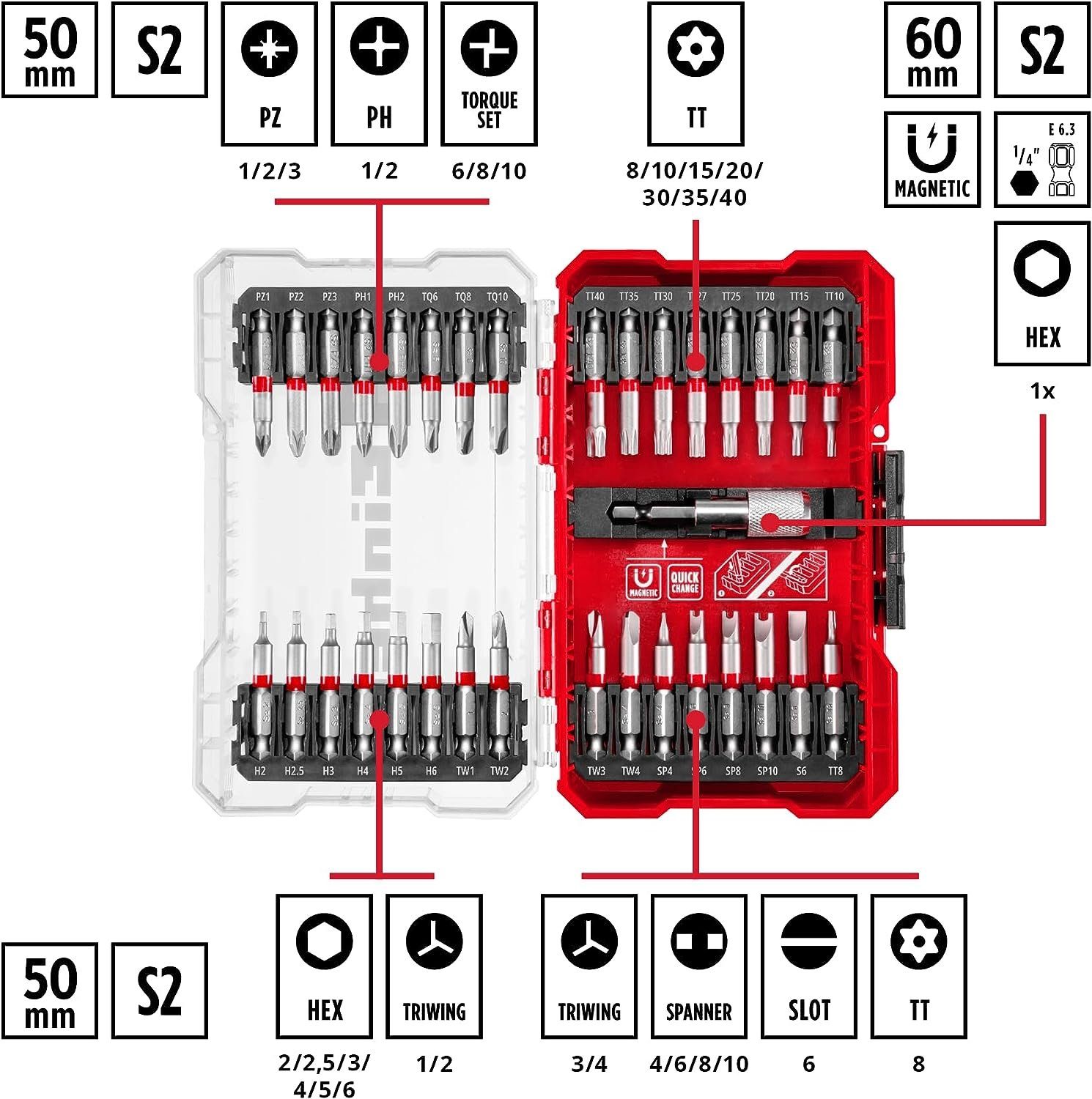 Einhell Bit-Set, M-CASE 33-tlg. Bit-Set (für Akkuschrauber und Bohrmaschine günstig online kaufen