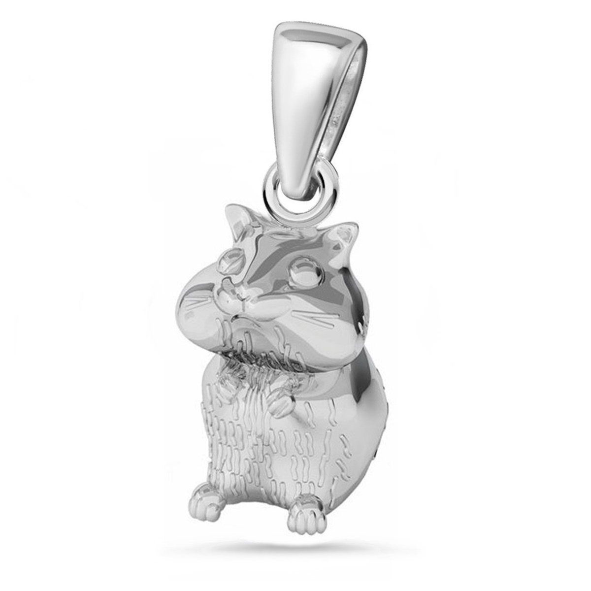 Hamster aus Sterling Anhänger Stück, für Halskette Kettenanhänger Hufeisen inkl. 925 Goldene Kettenanhänger (1 Silber Etui)