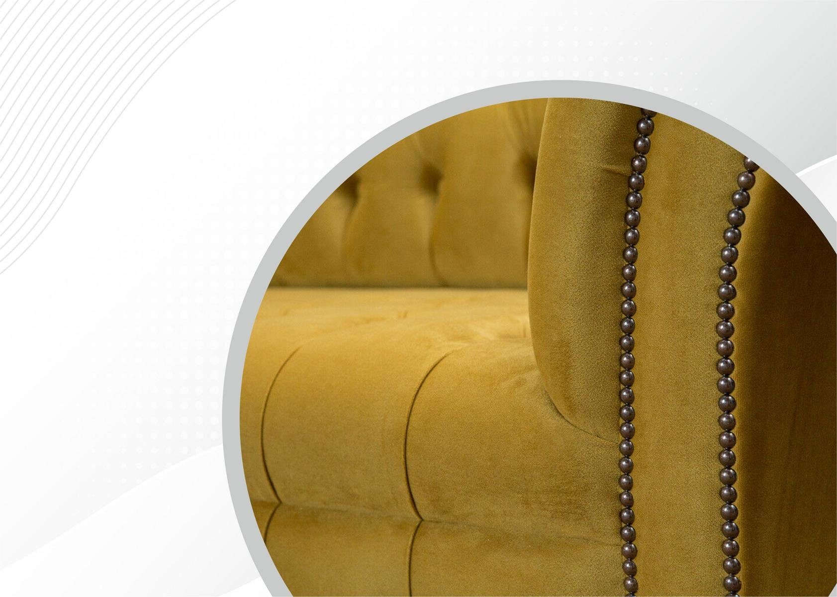 Sitzer 225 JVmoebel Chesterfield cm Sofa Chesterfield-Sofa, Couch 3 Design