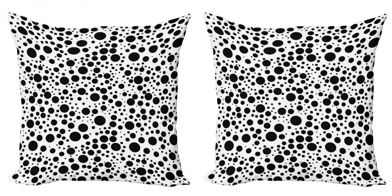 Kissenbezüge Modern Accent Doppelseitiger Digitaldruck, Abakuhaus (2 Stück), Schwarz und weiß Große kleine Punkte