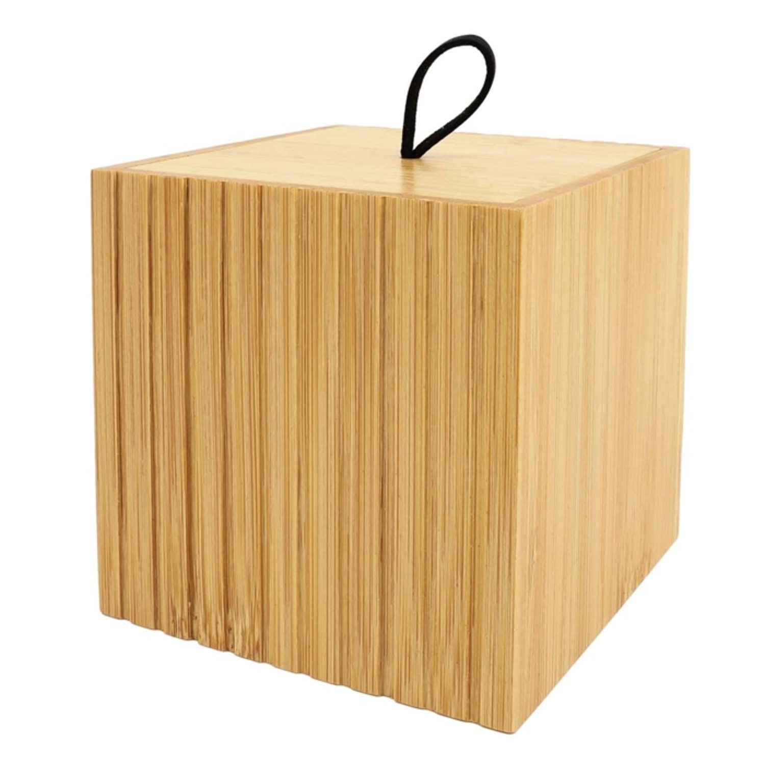 Sanixa Wattepadspender Bambus 9 cm Bad Organizer Braun mit Deckel, (1-tlg., natürliche Badaufbewahrung), kosmetik Aufbewahrungsbox für Wattepads und kleine Pflegeartikel