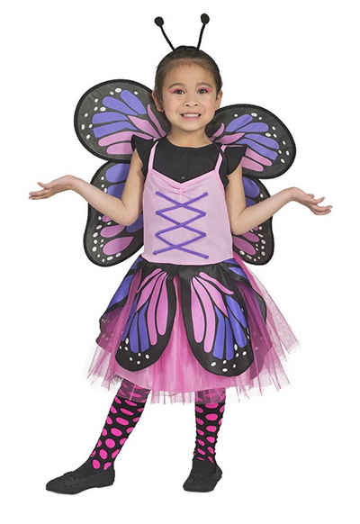 Funny Fashion Feen-Kostüm »Schmetterling Belle Kostüm für Mädchen - Pink 5-8 Jahre - Kleid Flügel Haarreif«