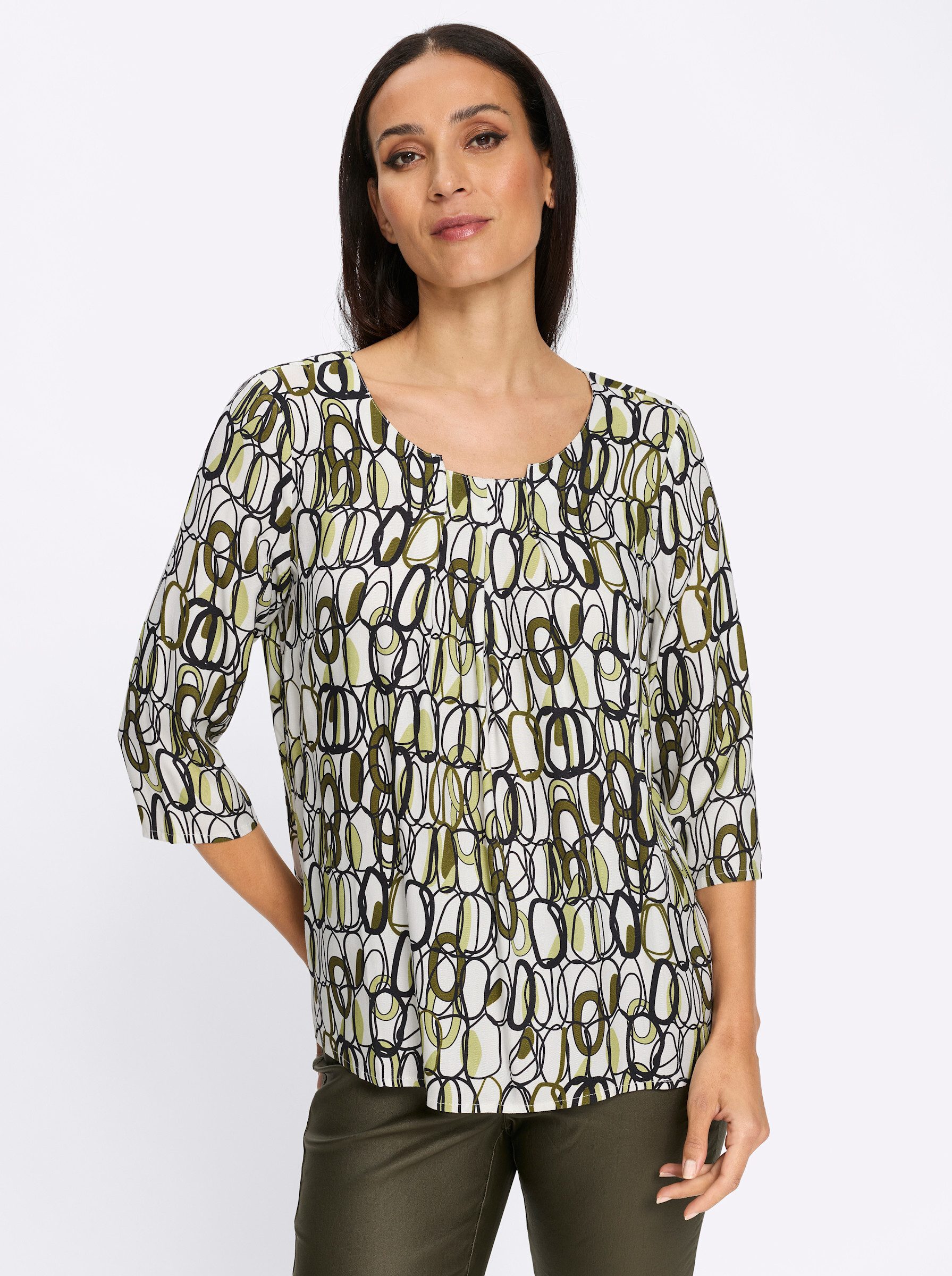 heine Klassische Bluse Druckbluse 3/4-Arm