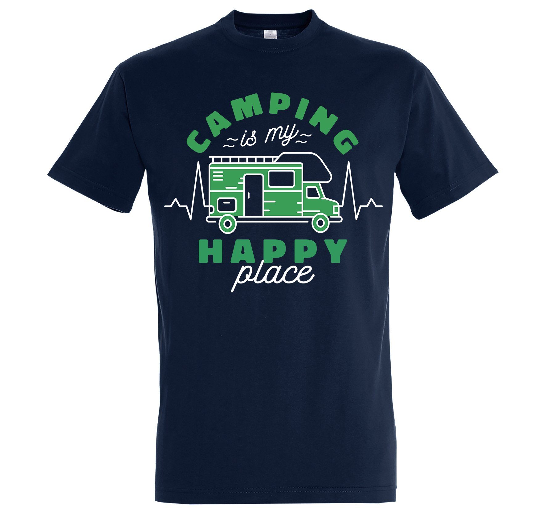 Youth Designz T-Shirt Camping is my Happy Place mit trendigem Motiv Navy