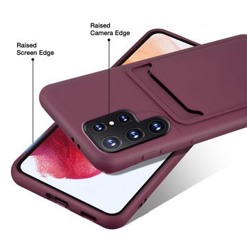 CoolGadget Handyhülle Card Case Handy Tasche für Samsung Galaxy S23 Ultra 6,8 Zoll, Silikon Slim Schutzhülle mit Kartenfach für Samsung S23 Ultra 5G Hülle