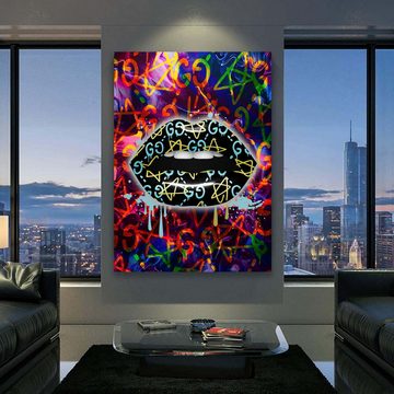 ArtMind XXL-Wandbild MODERNE LIPPEN, Premium Wandbilder als Poster & gerahmte Leinwand in verschiedenen Größen, Wall Art, Bild, Canva