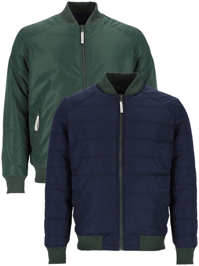 Leitfeuer Winterjacke 62474 Herren Wendejacke mit Kragen aus Ripp - 2-in-1 Jacke mit Taschen