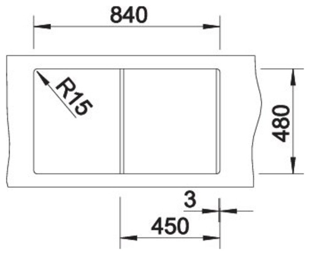 Blanco Granitspüle (1 S, cm, mehreren eckig, 45 in LEXA 50/86 erhältlich Farben St)