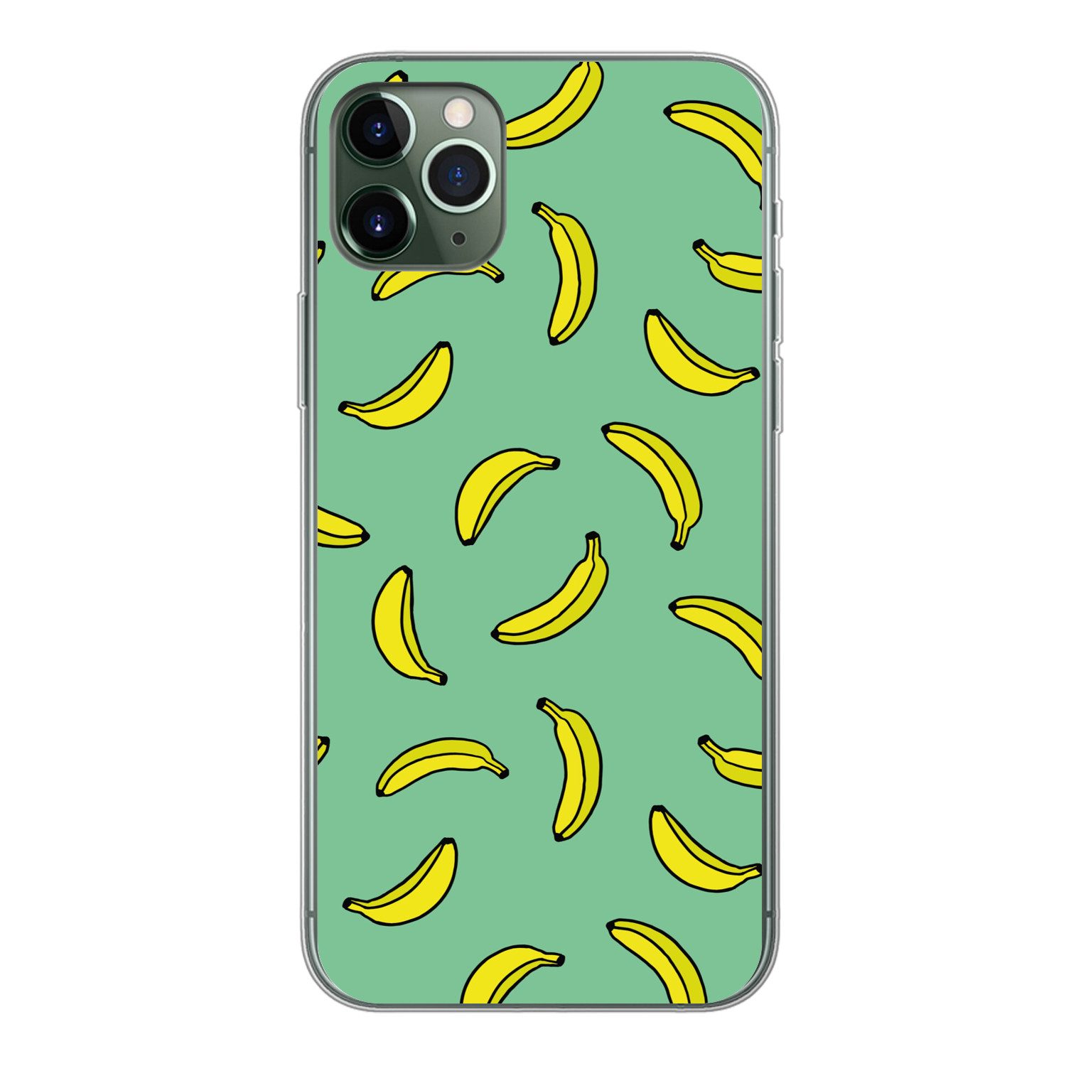 MuchoWow Handyhülle für Apple iPhone 11 Pro Max Bananen - Gelb - Grün - Druck, Smartphone-Bumper, Print, Handy Schutzhülle Dünn