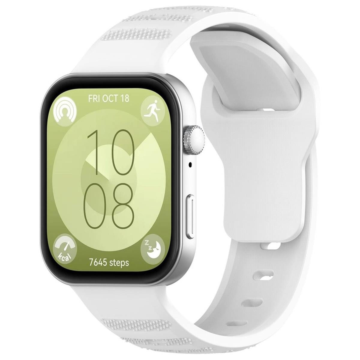 CoverKingz Handyhülle Sportarmband für Huawei Watch Fit 3 Verstellbar Silikon Band 24mm Weiß